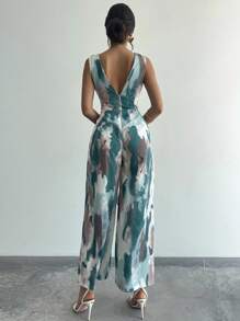 Firerie Neue romantische & weiche Batik-Farbton Damen weite Bein Jumpsuit, geeignet für Strandurlaub, Gartenfest, Alltagsanlässe/4. Juli Outfits/Strandoutfits für Frauen/Salbeigrüne Urlaubsoutfits, Urlaubsoutfits für Frauen - Verschiedenfarbig - Übersicht 3