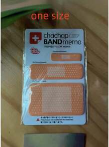 SHEIN 1 件可爱绷带系列便签贴纸便签纸记事本卡哇伊文具办公用品返校创意创可贴、便利贴纸、可粘贴纸、学生笔记 - 卡其色 - 查看 10