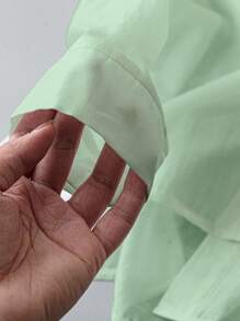 Chiquease 女士休闲度假蝴蝶结衬衫 - 綠色 - 查看 3