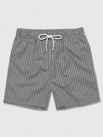 Street Life Pantalones cortos casuales con estampado de rayas y nudo, verano