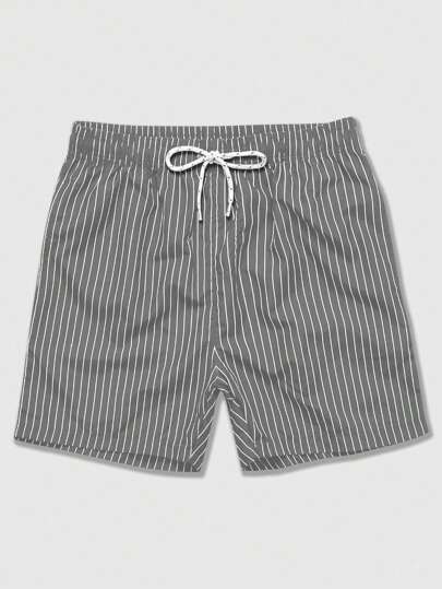 Street Life Pantalones cortos casuales con estampado de rayas y nudo, verano