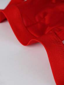 男士纯色金属装饰镂空性感内裤 - 紅色 - 查看 3