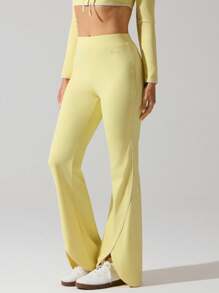 Fluxe 女士纯色高腰喇叭休闲紧身裤，百搭日常穿着