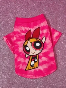 THE POWERPUFF GIRLS X SHEIN 1 chiếc áo nỉ in hình nhân vật hoạt hình cho thú cưng, quần áo cho mèo/chó, size XXS-XXXXL, cỡ cực nhỏ, cỡ cực lớn, bong bóng, hoa mao lương, hoa, trái tim, tình bạn - Nhiều màu - Xem 6