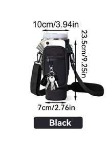 1 件带手机袋的水瓶袋，适用于 40/30 盎司带手柄的玻璃杯，带可调节肩带，钥匙钩，适合徒步旅行露营运动水瓶套隔热袋斜挎包 - 彩色 - 查看 23