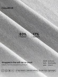 GLOWMODE Áo nỉ tay dài Cloudknit mềm mại, rộng rãi, có thể điều chỉnh độ dài đến hông, có dây rút, có lỗ xỏ ngón tay cái, thường ngày, thu - Màu Xám nhạt - Xem 5