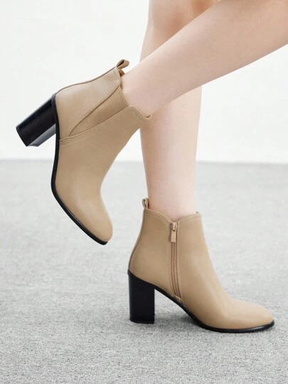 CUCCOO BIZCHIC 休闲百搭日常简约粗跟时尚女式短靴