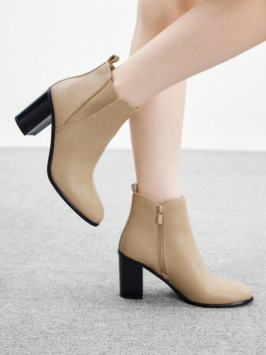 CUCCOO BIZCHIC 休闲百搭日常简约粗跟时尚女式短靴