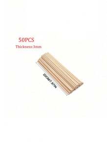 SHEIN 50pcs/100pcs Dowel Rods Wooden Sticks For Crafts And DIY Projects Unfinished Bamboo Wood Craft Sticks Pre Cut Wooden Dowel Rods For Handmade Photography Props