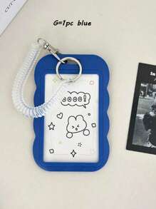 1/2 件带挂绳的纯色卡片套，适合学校学生、办公室返校使用的简易多用途卡片夹 - 彩色 - 查看 18