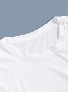 Manfinity Homme Men 2 Packs Solid Crew Neck Plain Casual Work Short Sleeve Tee, Boyfriend Gift - Black and White - View 4