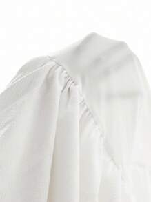 SHEIN MOD 女士露肩褶皺腰帶連衣裙