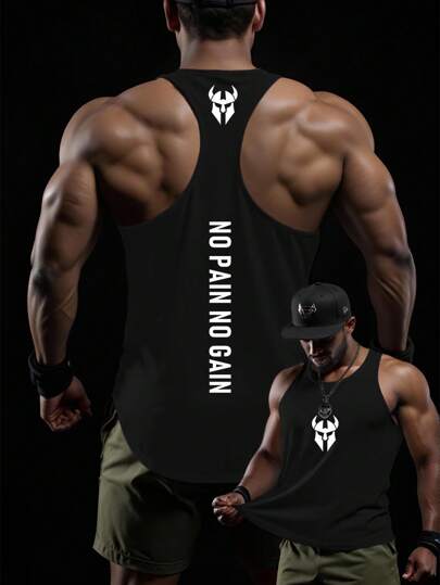 RISE LYT 男士肌肉图案印花时尚无袖背心