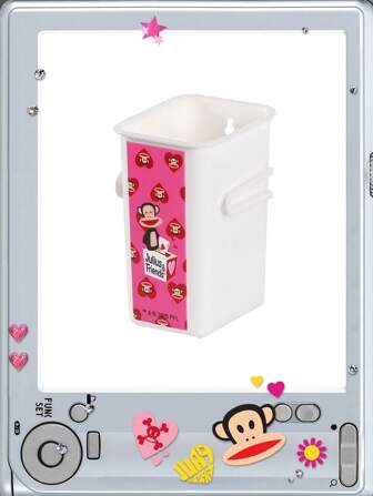 Paul Frank X ROMWE Plastic Fridge Food Sorting Storage Box(1PC )Multiple Pcs Can Be Stacked For Storage,Home Decor