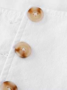 SHEIN Tween Girl Spring Summer Casual Street Fashion Plain V-Neck Sleeveless Vest Top And Baggy Straight-Leg Pants Denim Two Pieces Set,Summer Beach Boho Vacation Shorts, Summer Concert Festival Casual Rave Outfits, Girls Summer Brunch Graduation Outfits,Tween Girls Sleeveless Denim Camisole And Long Pants Set With Scoop Neck, Tween White Jumpsuit, Teen Pant Suit - White - View 3