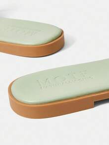 MOTF STEREO FLORAL SQUARE TOE FLAT SANDALS FOR CHRISTMAS - Green - View 8