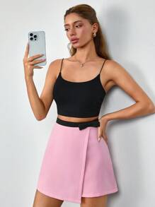 EURMUSE Damen, Herbst, Rock, kurz, Rock, asymmetrisch, kurze Länge, niedlich