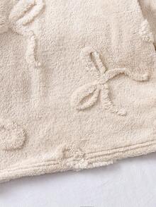 Genkimix Kids Girls' Apricot Butterfly Jacquard Velvet Long Pants And Long Sleeve Casual 2 Pieces Loungewear Set  Girls Lounge Set Soft Pajamas Set Girls Winter Sets Plush Pajama Set Fuzzy Pajama Set 8Y-12Y Fall