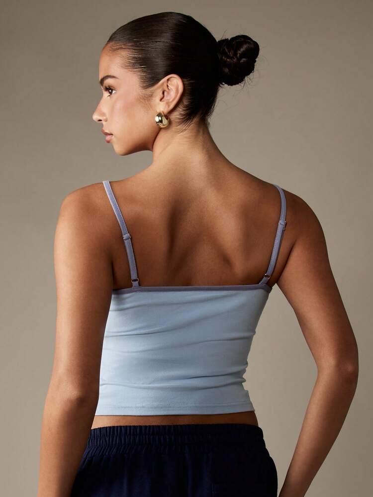 MISSGUIDED Varsity Athletics Crop Tank With Adjustable Straps