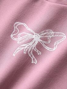 JNSQ Tween-Mädchen 2-teiliges Outfit-Set mit langärmligem Oberteil mit Schmetterlingsdruck und taillierter Yogahose, geeignet für Schule, Party, Lässig und Sport