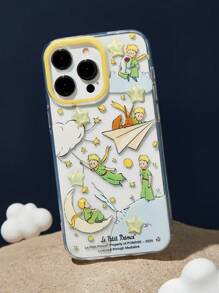 LE PETIT PRINCE X SHEIN 时尚趣味手机壳，印花保护套设计，立体星星点缀，适用于 11 - 17 Pro Max、月亮和星星 - 無色 - 查看 2