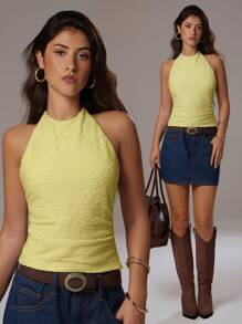 SHEIN Forever 21 Áo cổ yếm họa tiết màu vàng Quần áo mùa hè cho phụ nữ Buổi hòa nhạc Ruise Phụ nữ Đồng quê Kỳ nghỉ bãi biển Áo mùa hè dễ thương Áo vest buộc dây in hoa Kỳ nghỉ bãi biển Y2k Trang phục phương Tây cho phụ nữ Quần áo Halloween cho phụ nữ Áo dễ thương Trang phục câu lạc bộ đường phố Áo bồng bềnh Áo quấn Áo trễ vai đi chơi - màu xanh lá - Xem 3