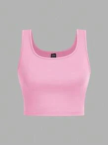 SHEIN EZwear 3件套 女士黑色、黄色、粉色短款紧身休闲吊带背心，适合夏季穿着 - 彩色 - 查看 9