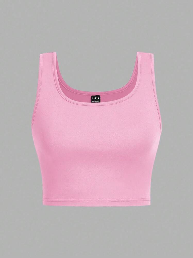 SHEIN EZwear 3pcs/Set Women's Black, Yellow, Pink Cropped Tight Fit Casual Camisole Suitable For Summer - Multicolor - View 9