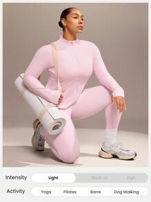 GLOWMODE Plus Size FeatherFit™ Slim Fit Thumbhole Jacket With Side Pockets Low Impact Yoga Pilates Studio Daily Casual Wear