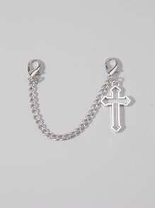 ROMWE Grunge Punk 1pc Gothic Cross Decor, Home DIY, Holiday Party Gift, Halloween - Silver - View 3