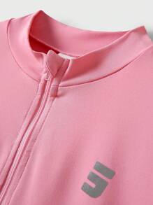 JNSQ Tween Girls 2pcs Outfit Set, Sports Clothing For Girls, Children Autumn/Winter Sportswear, Slim Fit Long Sleeve Sports Jacket With 3M Reflective Logo Graphic Paired With Loose Sweatshirt And Pants, Suitable For Autumn, Winter Daily Wear, Outdoor Activities, Vacation, Streetwear, Party And Leisure - Multicolor - View 8