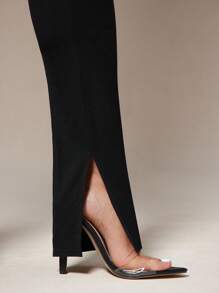 Silquee 女式休闲纯色紧身连体裤 - 黑色 - 查看 7