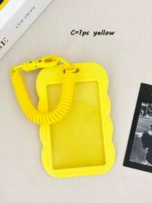 1/2 件带挂绳的纯色卡片套，适合学校学生、办公室返校使用的简易多用途卡片夹 - 彩色 - 查看 22