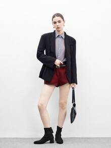 CUCCOO BIZCHIC 女式弹力后拉链时尚百搭靴 - 黑色 - 查看 10