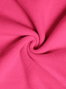 SHEIN 年轻女孩 2 件/套摇粒绒字母刺绣落肩弧形下摆连帽衫和紧身裤套装，运动风格，非常适合秋冬季休闲、日常穿着和学校日常穿着 - 玫紅色 - 查看 7