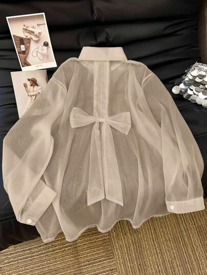 GlowEve 优雅休闲度假蝴蝶结衬衫