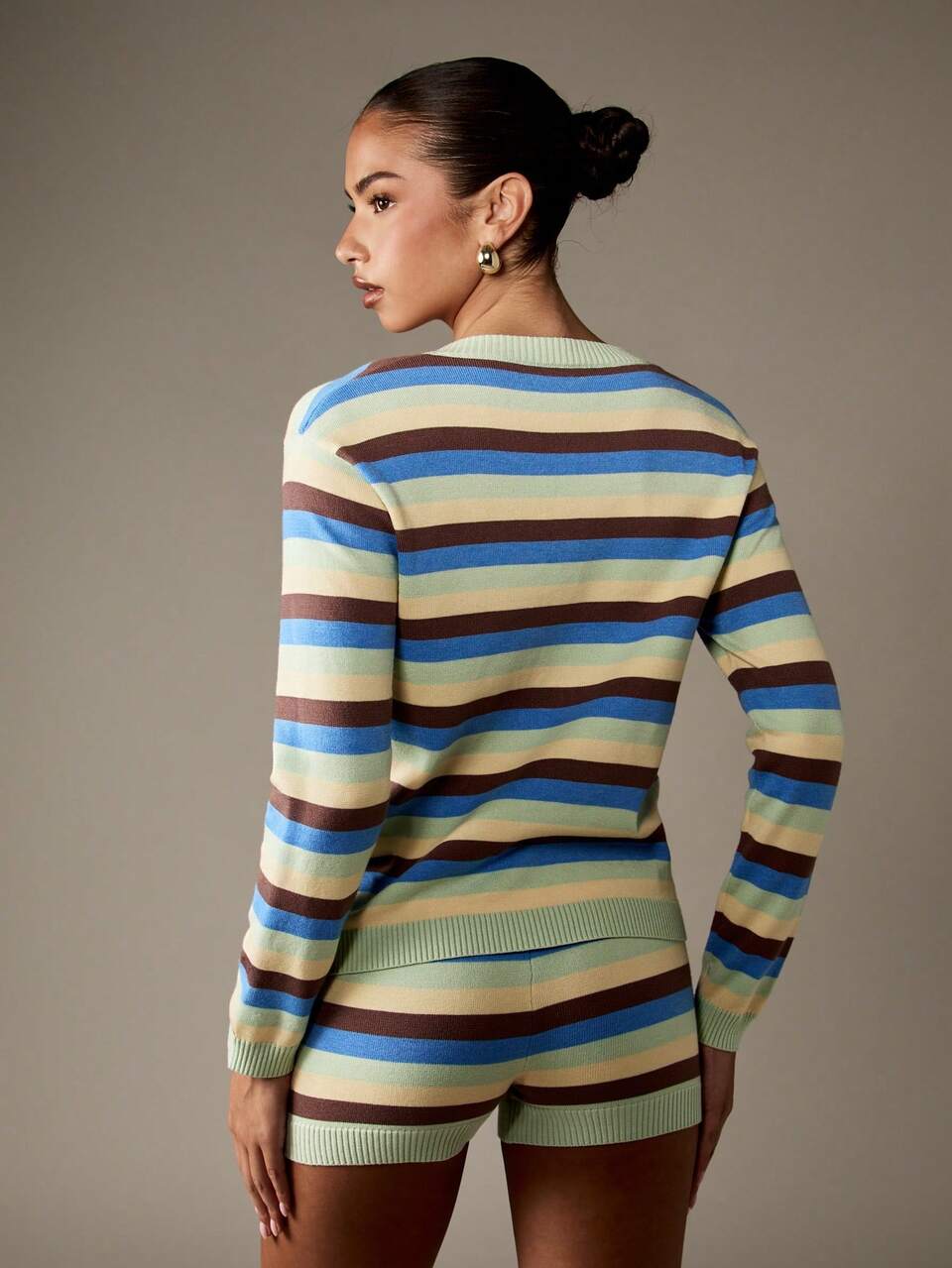MISSGUIDED Vintage Inspired Button Front Stripe Cardigan Classic Knit Sweater Ribbed Cuffs Hem Y2K Fashion Fall Winter Spring Lounge Essential Retro Style Preppy Casual Wear
