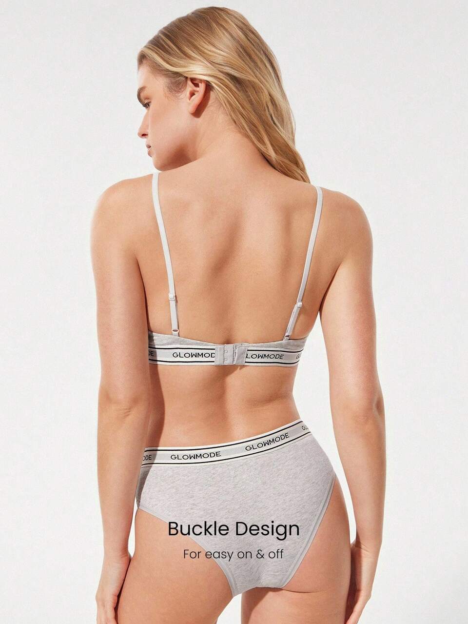 Soft Glow Adjustable Straps Removable Cups Branded Elastic Band Crossover V-Neck Cami Bralette Low-Impact Daily Casual  Spring Summer