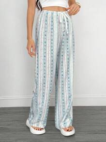 SHEIN Tall 女式随机印花系带休闲裤