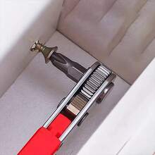 Ratchet Screwdriver Handles Narrow Spaces, Front And Rear, Elbow Wrench, Right Angle Bending, Cross Screwdriver, Steel Material, Red Color, Requires Assembly, Non-Electric, Battery-Free For Industrial And Scientific Use, Tools For Men