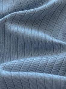 SHEIN 简约休闲针织纯色短袖上衣和松紧腰短裤四件套新生儿男女宝宝适合夏季 - 彩色 - 查看 3