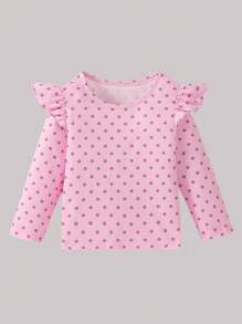 SHEIN Playful Pals 4 件套女婴休闲日常百搭芭蕾薄纱裙，条纹碎花上衣，舒适柔软面料，超值多件套 - 彩色 - 查看 6