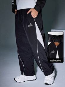 JNSQ Back To School Clothes, Tween Girls And Boys Casual Sports Cargo Pants, Tween Girl Elastic Waist Color Block Reflective Loose Wide Leg Sports Pants - Multicolor - View 2