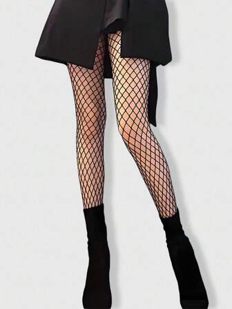 Calze a rete nere, adatte da abbinare con abiti