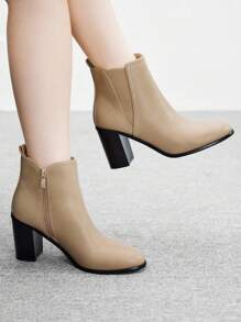 CUCCOO BIZCHIC 休闲百搭日常简约粗跟时尚女式短靴