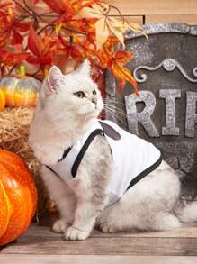 PETSIN Halloween Printed Pet Vest 1 Piece - Festive And Lightweight For Autumn And Halloween Season; Ideal For Costume Parties, Trick-Or-Treat, Outdoor Walks, Family Gatherings, Holiday Events, Themed Photos; Features Fun Halloween Print, Ensuring Comfort And Holiday Style For Your Pet. - Multicolor - View 2