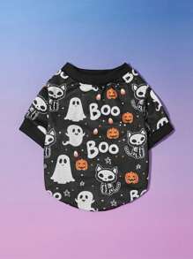 PETSIN 宠物万圣节可爱南瓜印花 Boo 猫狗可穿戴 1 件 - 彩色 - 查看 3