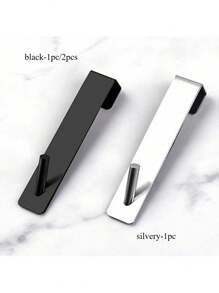 1pc Stainless Steel Shower Door Hook, Bathroom Frameless Glass Shower Door Extended Hook, Heavy Duty Towel Robe Hook - Black - View 4