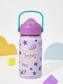 Nick 90s | SHEIN 12oz / 360 Ml Insulated Cup With Straw And Spill-Proof Lid, Suitable For Travel, Tourism, Back To School - Multicolor - View 6