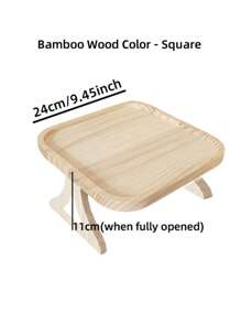 沙发扶手托盘可调节折叠竹制支架，用于杯子、手机、平板电脑、零食、客厅、卧室沙发边桌、家居收纳架、坚固防滑扶手、托盘 - 彩色 - 查看 8